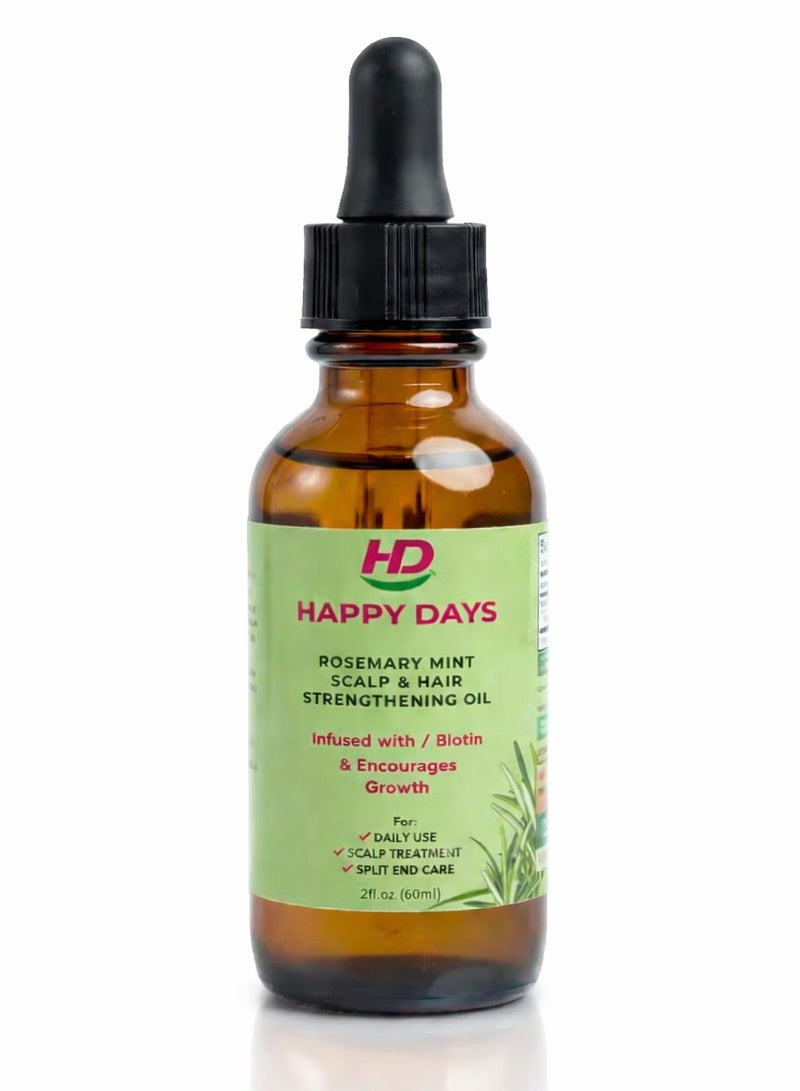 Happy Days – Rosemary Mint Scalp & Hair Strengthening Oil - Image 1